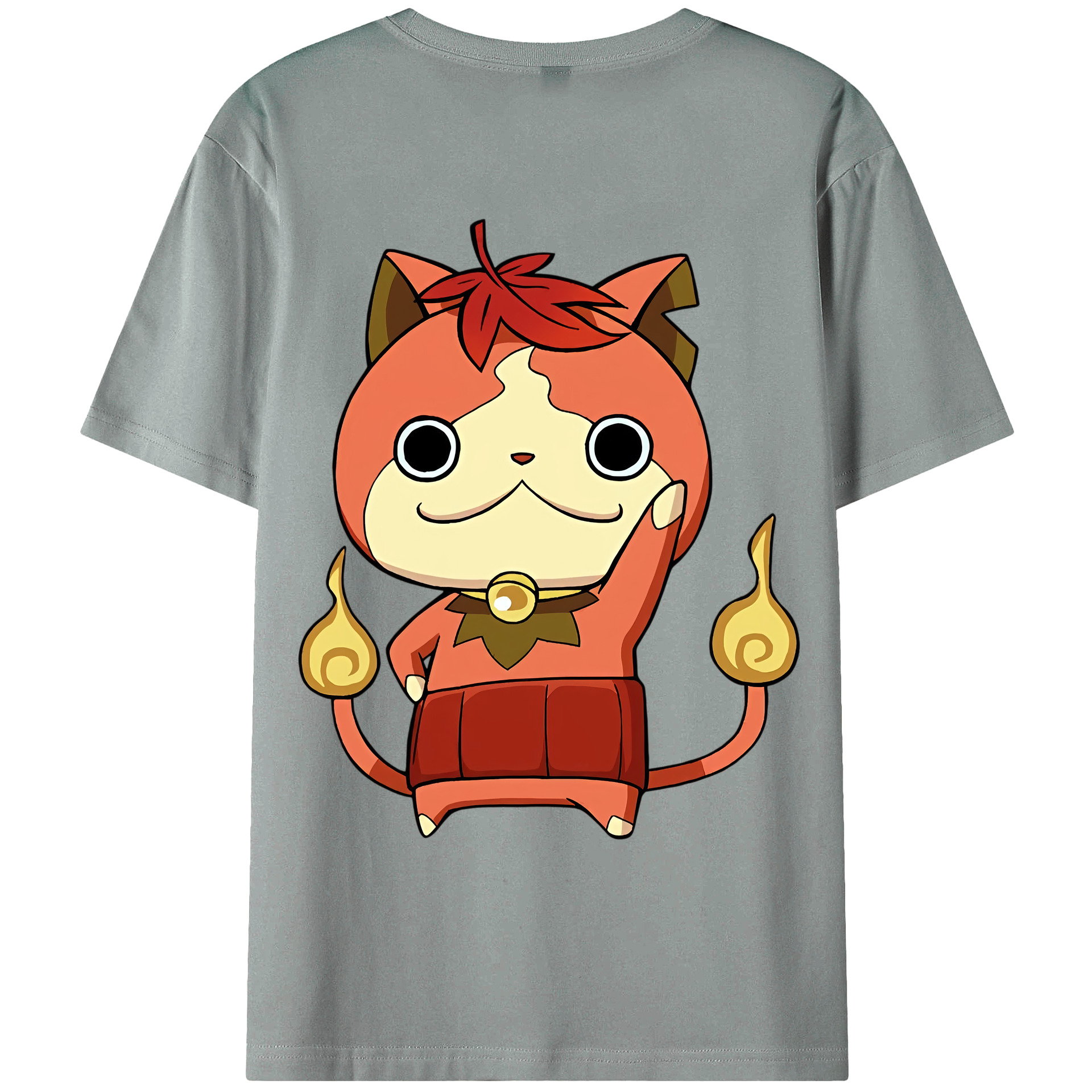 （画像用） 妖怪ウォッチ Yo-kai Watch 綿100％ メンズ半袖Tシャツ（バックプリント） 通気性